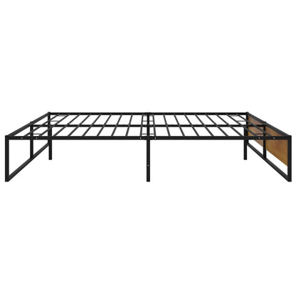 Bed Frame Black Metal 140X200 Cm