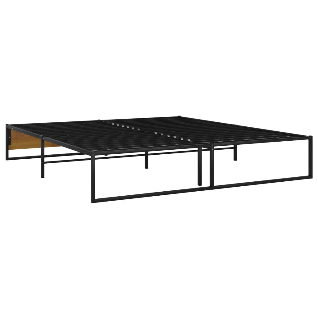 Bed Frame Black Metal 140X200 Cm