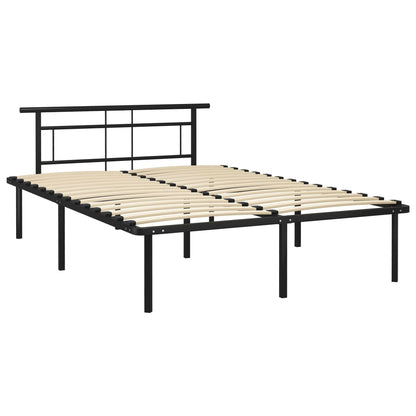 Bed Frame Without Mattress Black Metal 140X200Cm