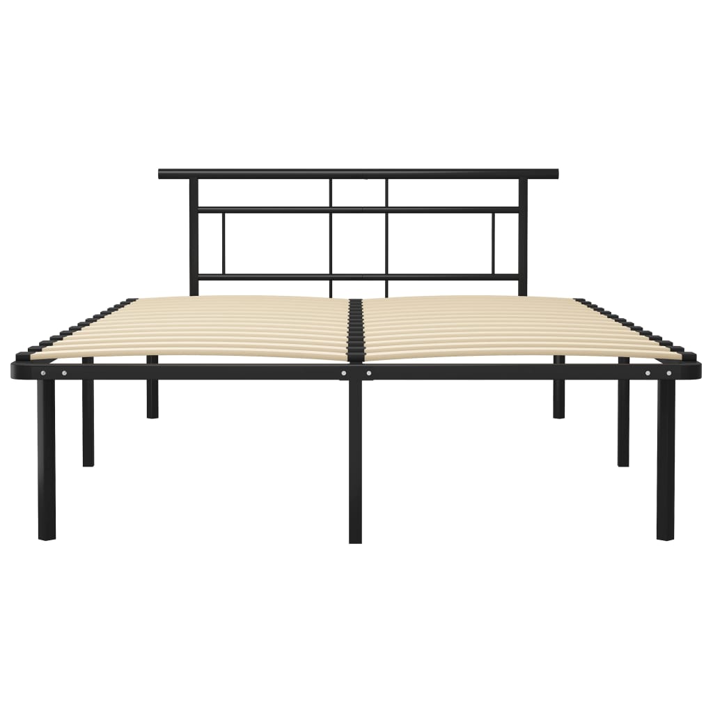 Bed Frame Without Mattress Black Metal 140X200Cm