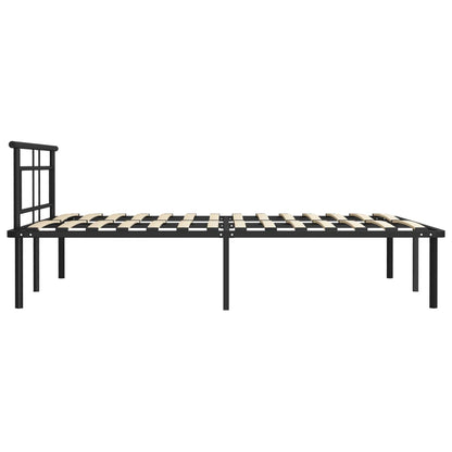 Bed Frame Without Mattress Black Metal 140X200Cm