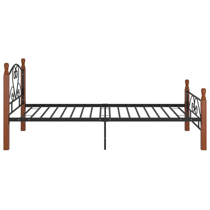 Bed Frame Without Mattress Black Metal 90X200 Cm