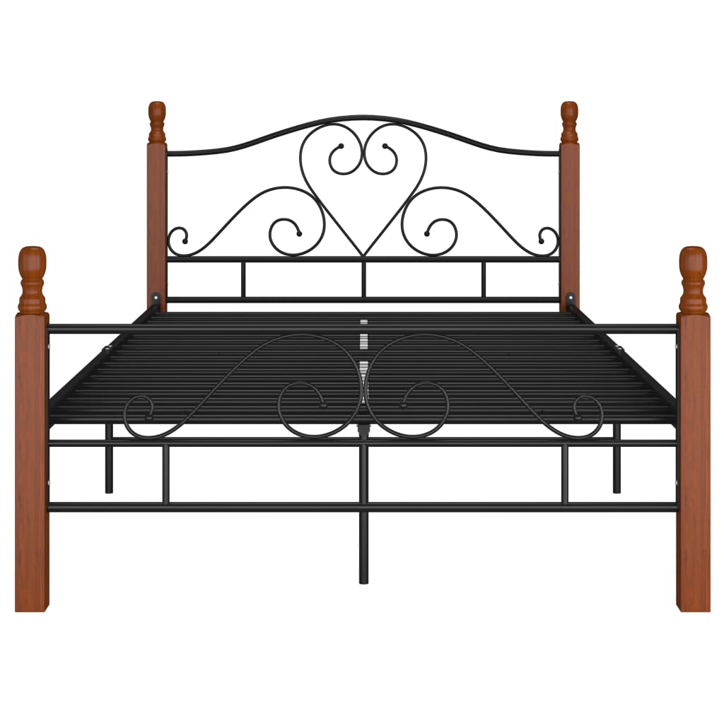 Bed Frame Without Mattress Black Metal 120X200 Cm