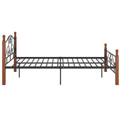 Bed Frame Without Mattress Black Metal 120X200 Cm