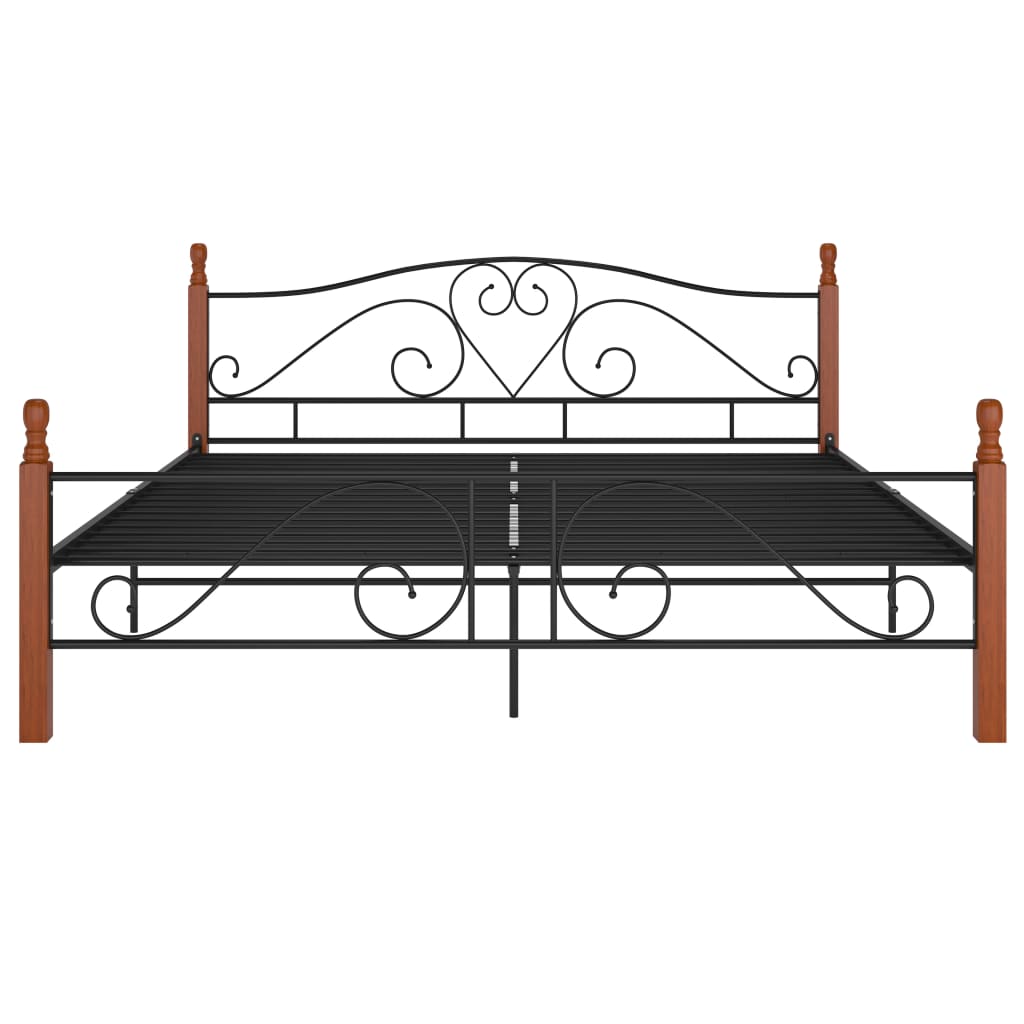 Bed Frame Black Metal 200X200 Cm