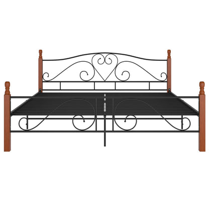 Bed Frame Black Metal 200X200 Cm