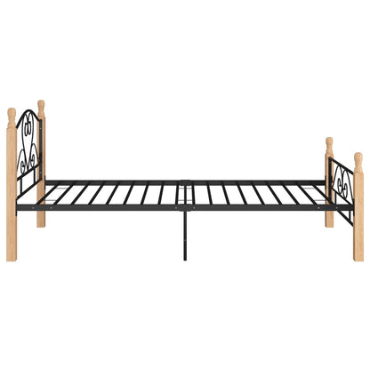 Bed Frame Black Metal 90X200 Cm