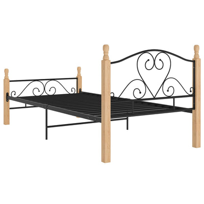 Bed Frame Black Metal 90X200 Cm