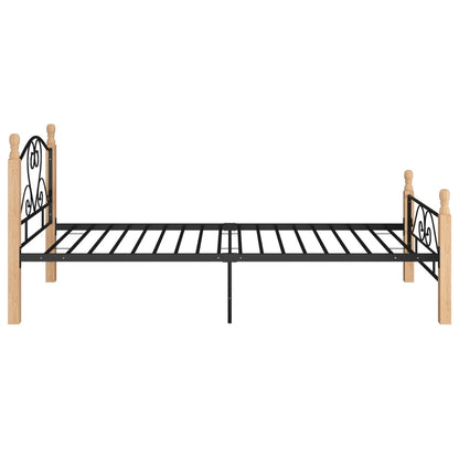 Bed Frame Without Mattress Black Metal 100X200 Cm