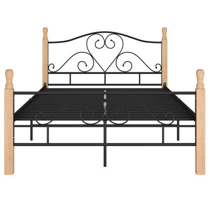 Bed Frame Black Metal 120X200 Cm