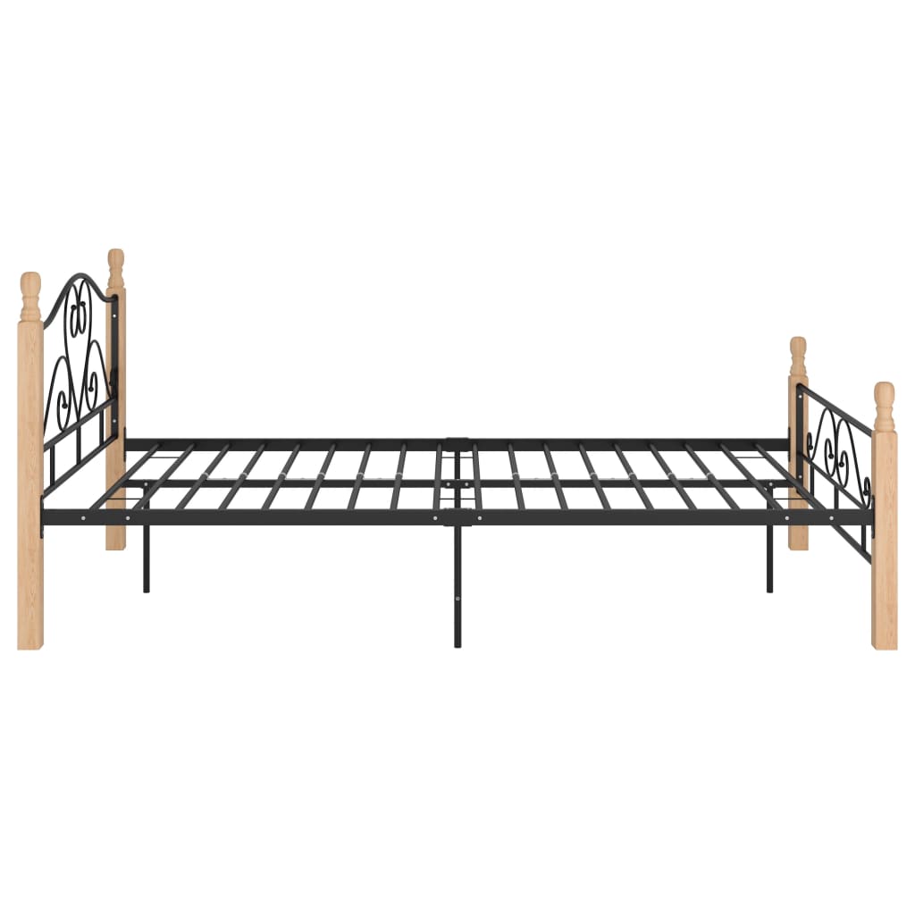 Bed Frame Black Metal 120X200 Cm