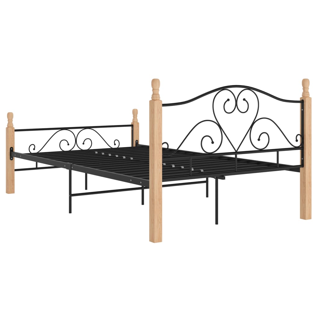 Bed Frame Black Metal 120X200 Cm