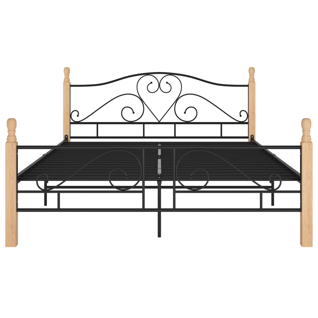 Bed Frame Black Metal 140X200 Cm