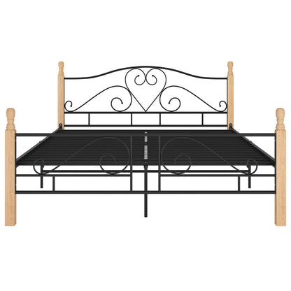 Bed Frame Black Metal 140X200 Cm