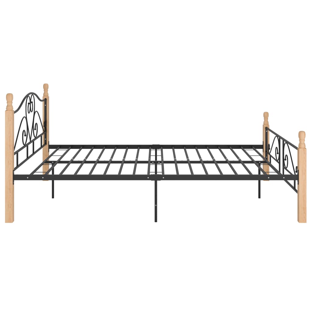 Bed Frame Black Metal 140X200 Cm