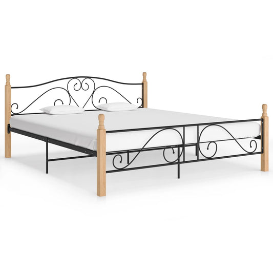 Bed Frame Black Metal 180X200 Cm Super King