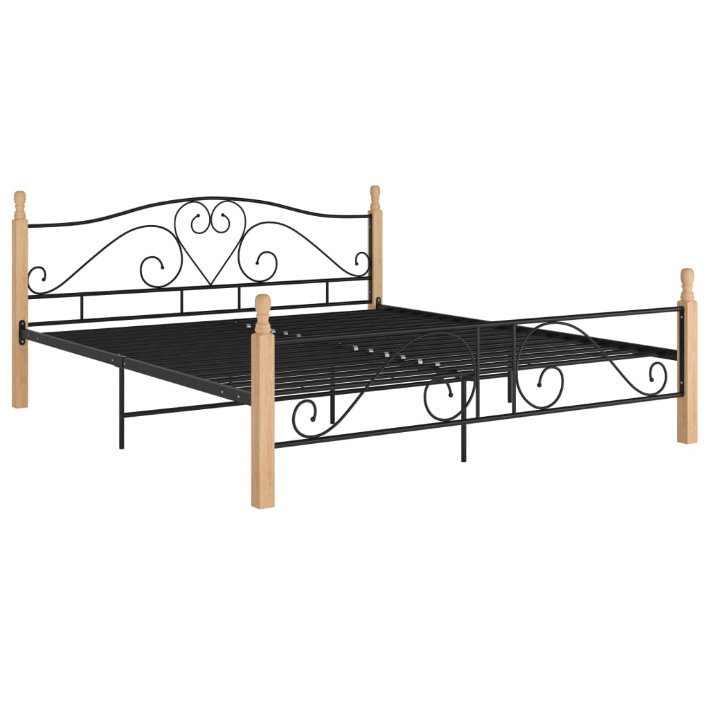 Bed Frame Black Metal 180X200 Cm Super King