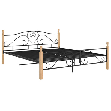 Bed Frame Black Metal 180X200 Cm Super King