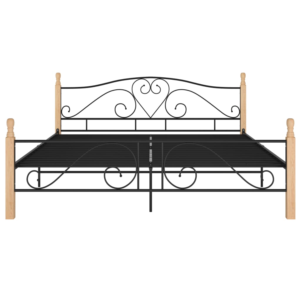 Bed Frame Black Metal 180X200 Cm Super King