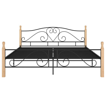 Bed Frame Black Metal 180X200 Cm Super King