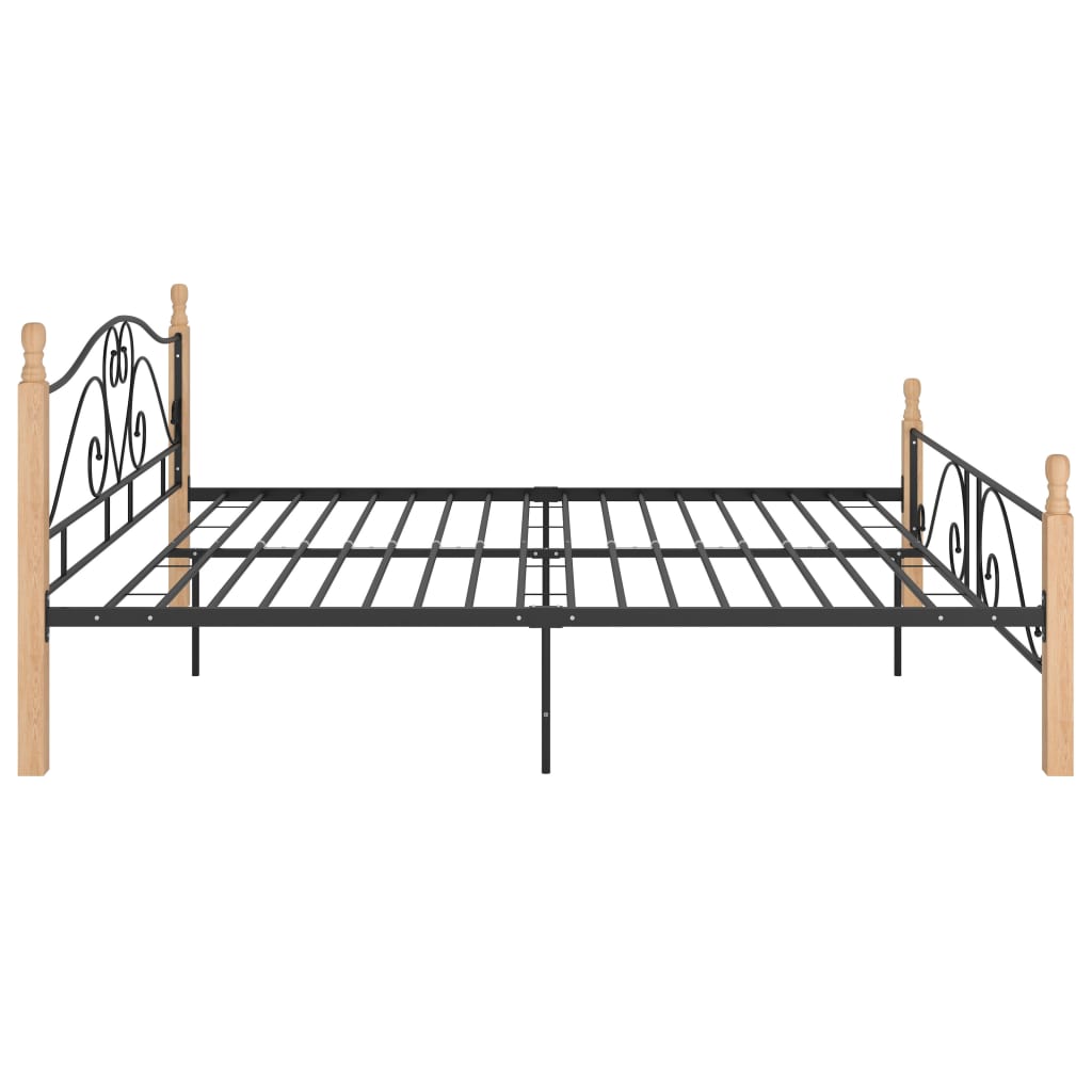 Bed Frame Black Metal 180X200 Cm Super King