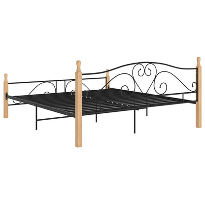 Bed Frame Black Metal 180X200 Cm Super King