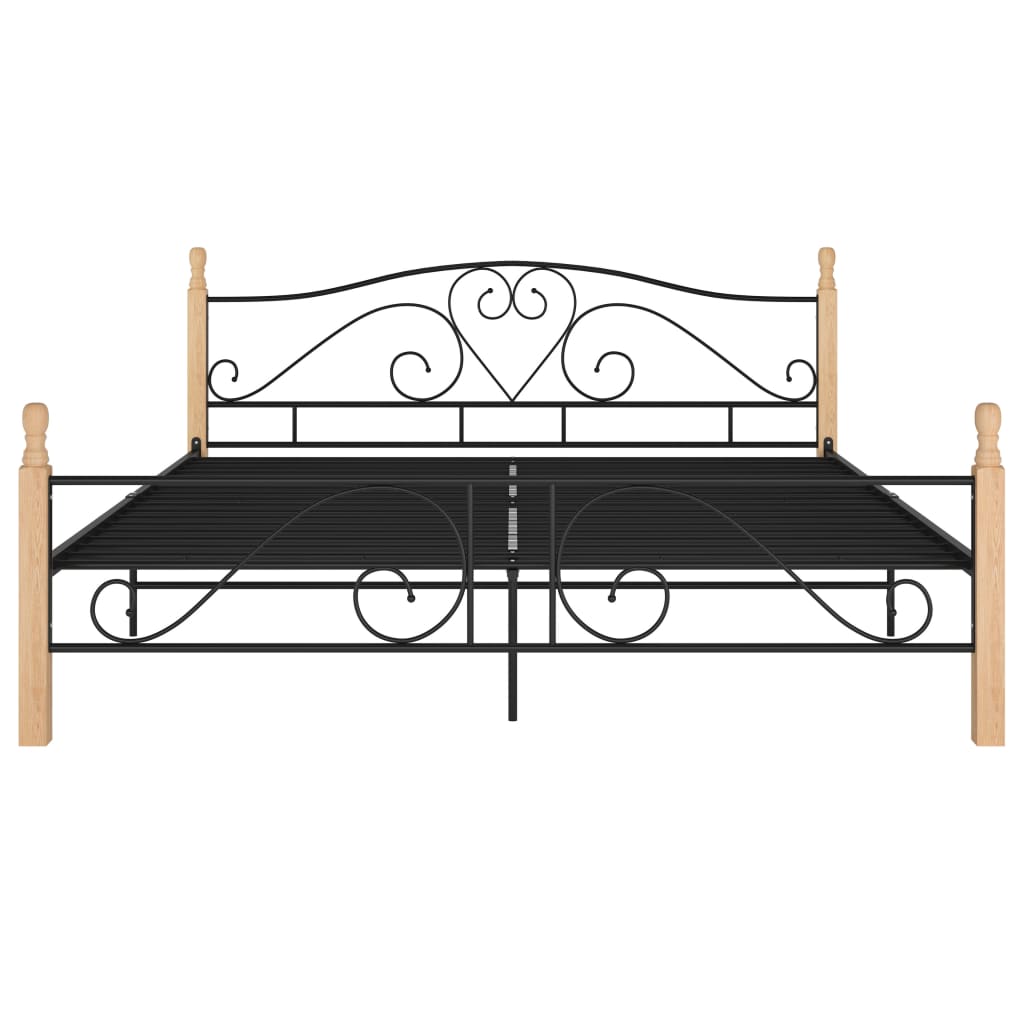 Bed Frame Without Mattress Black Metal 200X200 Cm