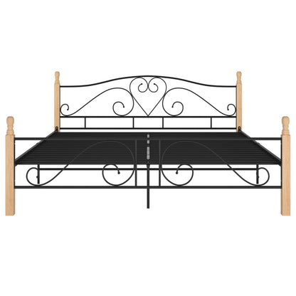 Bed Frame Without Mattress Black Metal 200X200 Cm