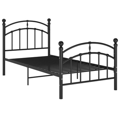 Bed Frame Black Metal 90X200 Cm