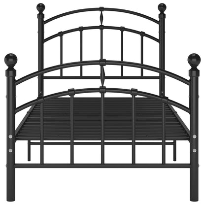 Bed Frame Black Metal 90X200 Cm