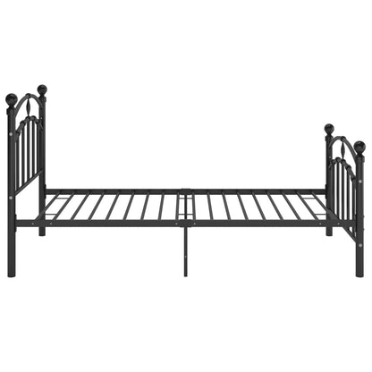 Bed Frame Black Metal 90X200 Cm