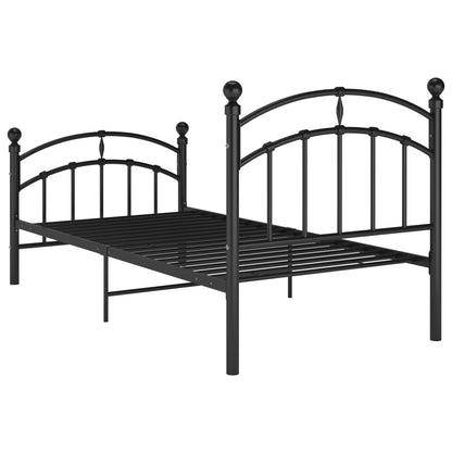 Bed Frame Black Metal 90X200 Cm