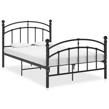 Bed Frame Without Mattress Black Metal 120X200 Cm