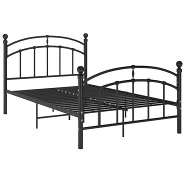 Bed Frame Without Mattress Black Metal 120X200 Cm