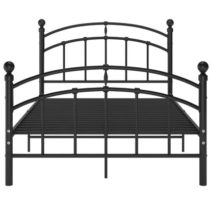 Bed Frame Without Mattress Black Metal 120X200 Cm