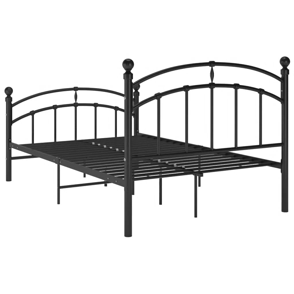 Bed Frame Without Mattress Black Metal 120X200 Cm