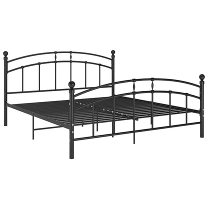 Bed Frame Black Metal 140X200 Cm