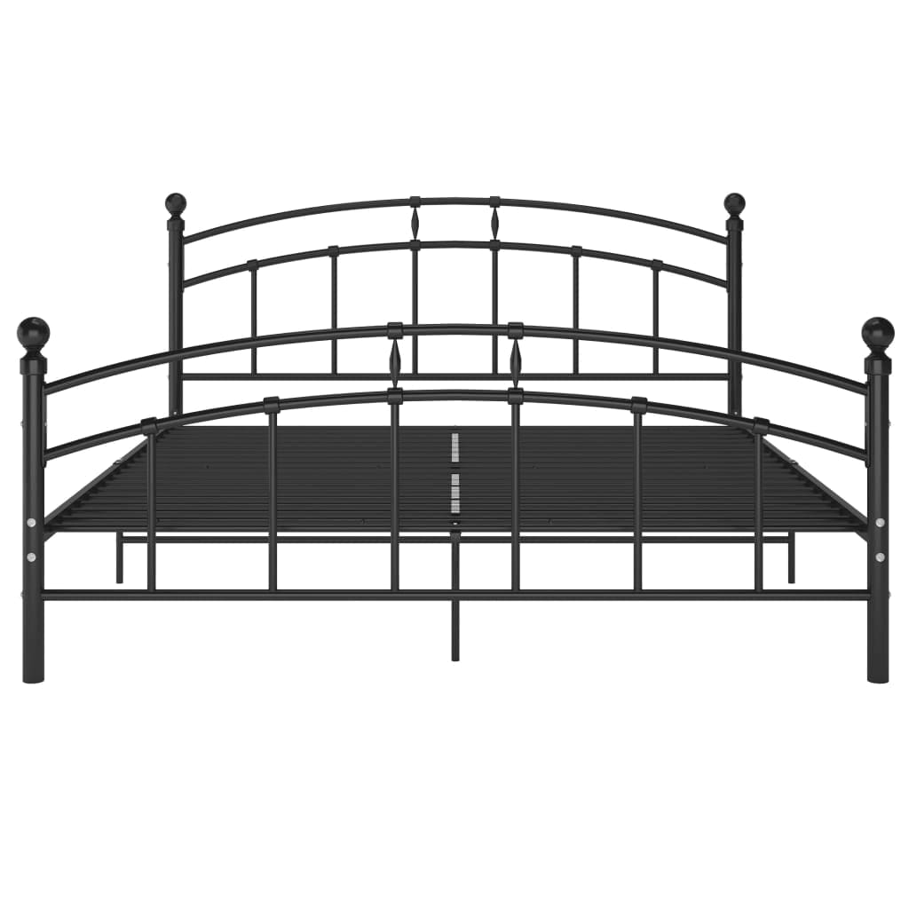 Bed Frame Black Metal 140X200 Cm