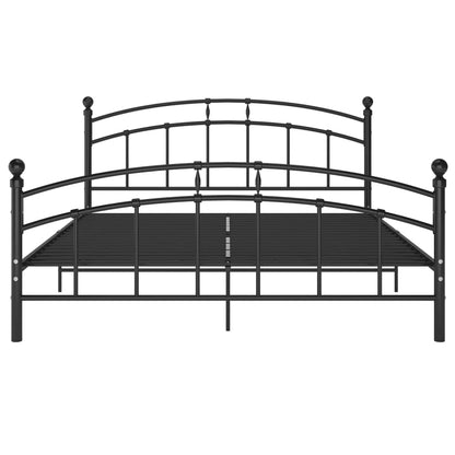 Bed Frame Black Metal 140X200 Cm