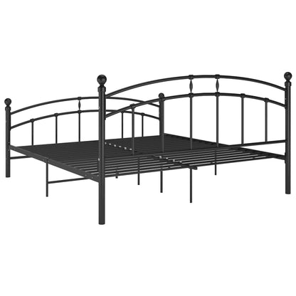 Bed Frame Black Metal 140X200 Cm