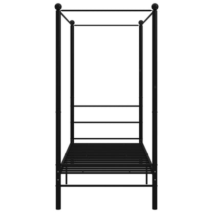 Canopy Bed Frame Without Mattress Black Metal 90X200 Cm