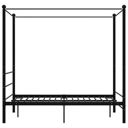 Canopy Bed Frame Black Metal 120X200 Cm