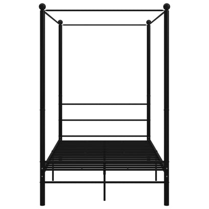 Canopy Bed Frame Black Metal 120X200 Cm