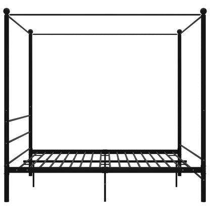 Canopy Bed Frame Black Metal 180X200 Cm Super King