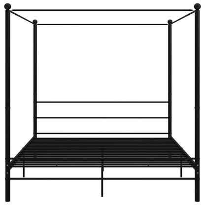 Canopy Bed Frame Black Metal 180X200 Cm Super King