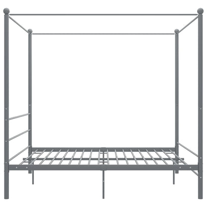 Canopy Bed Frame Grey Metal 180X200 Cm Super King