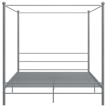 Canopy Bed Frame Grey Metal 180X200 Cm Super King