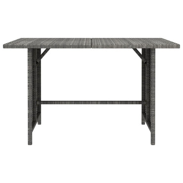 Garden Dining Table Grey 110X70X65 Cm Poly Rattan