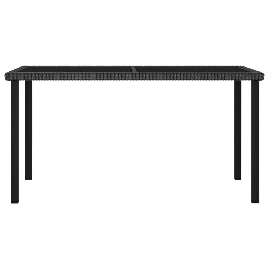 Garden Dining Table Black 140X70X73 Cm Poly Rattan