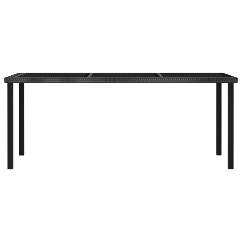 Garden Dining Table Black 180X70X73 Cm Poly Rattan